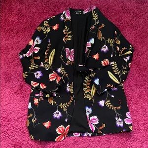 Express Floral Oversized Boyfriend Jacket, Size M